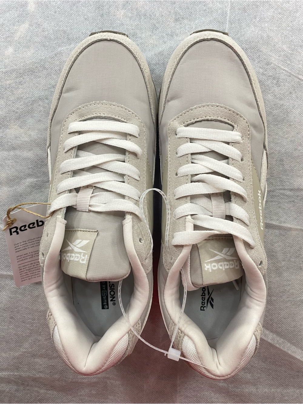 REEBOK Glide Low Womens Moonstone Luxe Grey Chalk Classic Nylon Shoes Retro